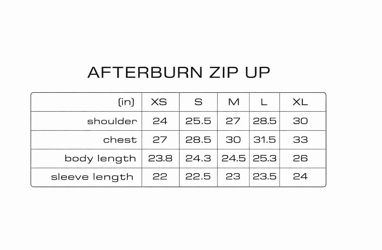 "AFTERBURN" ZIP UP